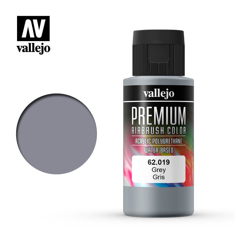 Pintura acrílica Premium, Gris 62019 Vallejo, 60 ml.