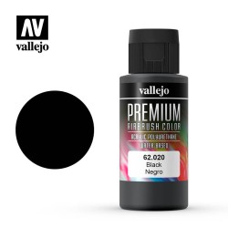 Pintura acrílica Premium, Negro 62020 Vallejo, 60 ml.