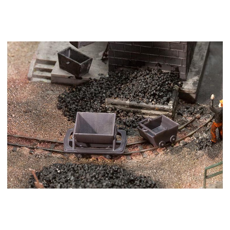 2 vagonetas de carbón para H0e 180916 Faller Escala H0