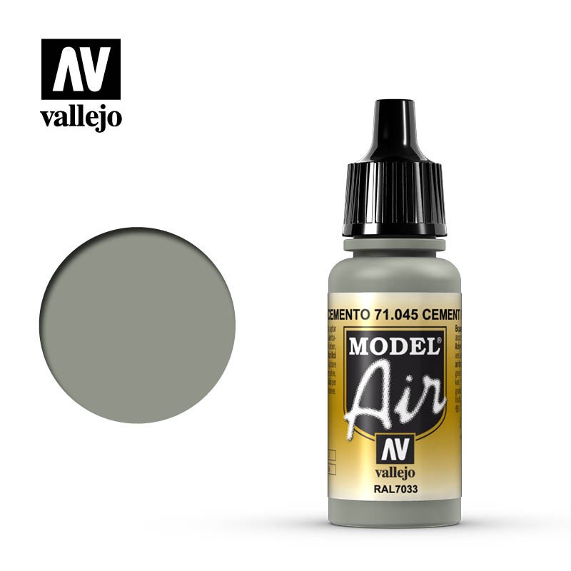 Pintura Acrílica, Gris Cemento, 71045 Vallejo, Model Air, 17ml.