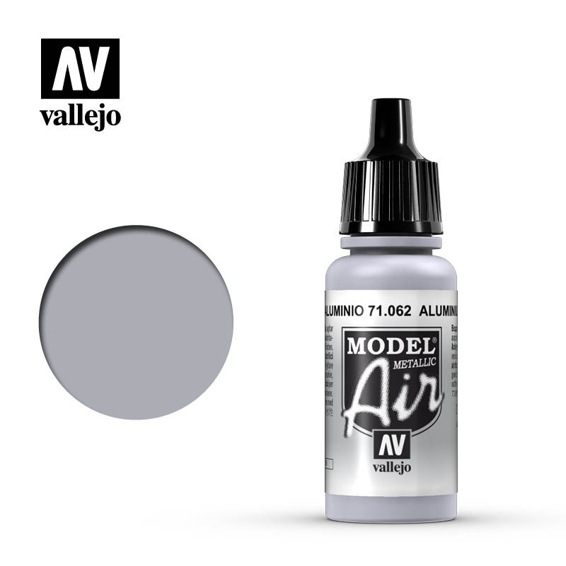 Pintura Acrílica, Aluminio (Metalizado), 71062 Vallejo, Model Air, 17ml.