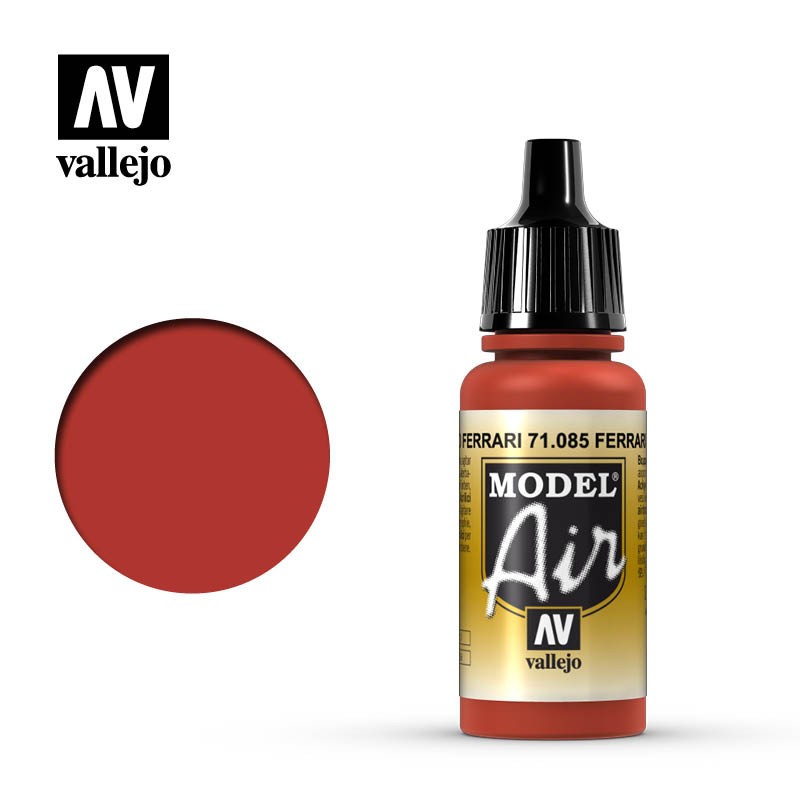 Pintura Acrílica, Rojo Ferrari, 71085 Vallejo, Model Air, 17ml.