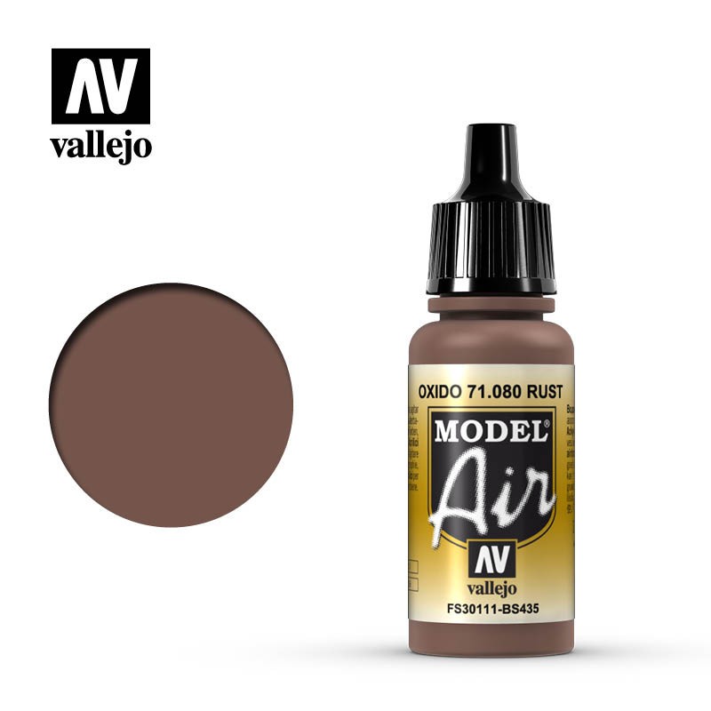 Pintura Acrílica, Óxido, 71080 Vallejo, Model Air, 17ml.