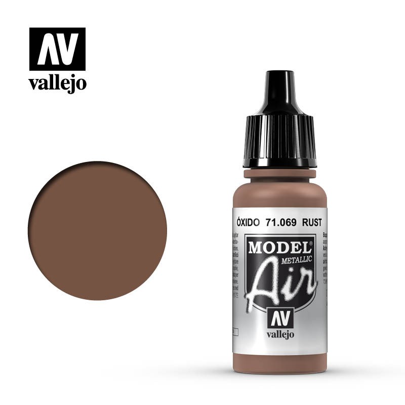 Pintura Acrílica, Óxido (Metalizado), 71069 Vallejo, Model Air, 17ml.