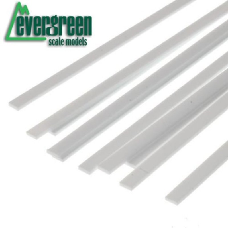 10 Tiras de estireno 0,50 x 4,80 mm EVERGREEN 128