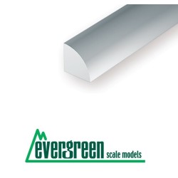3 Perfiles 1/4 caña de estireno 2.00 mm EVERGREEN 249