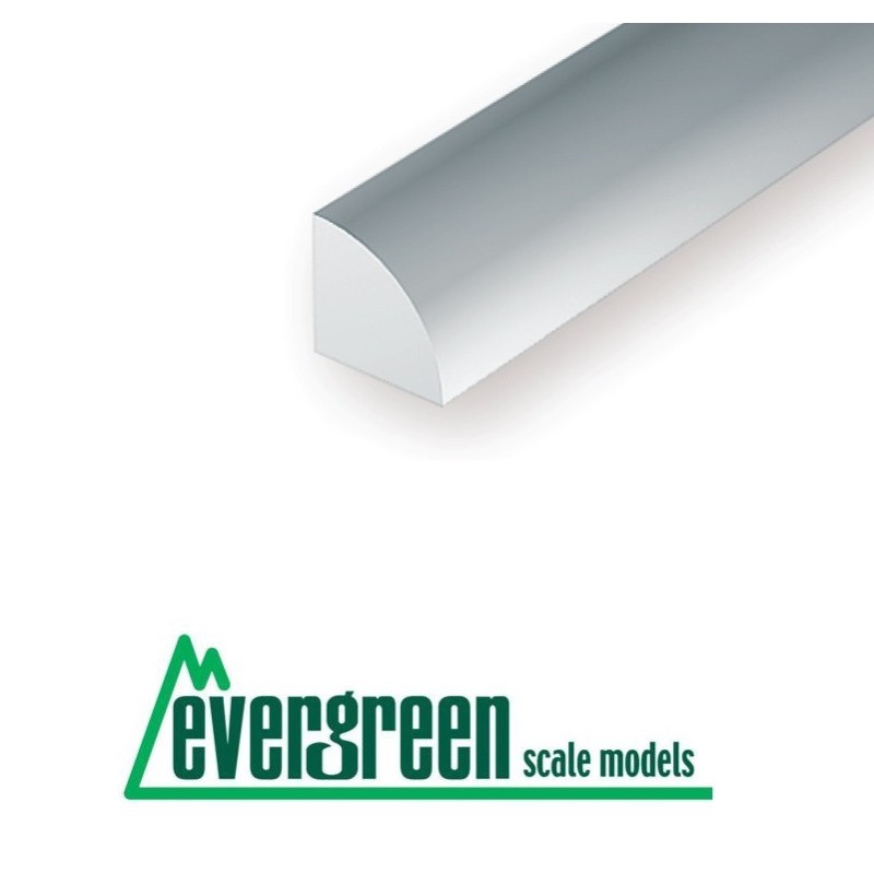 3 Perfiles 1/4 caña de estireno 2.50 mm EVERGREEN 250