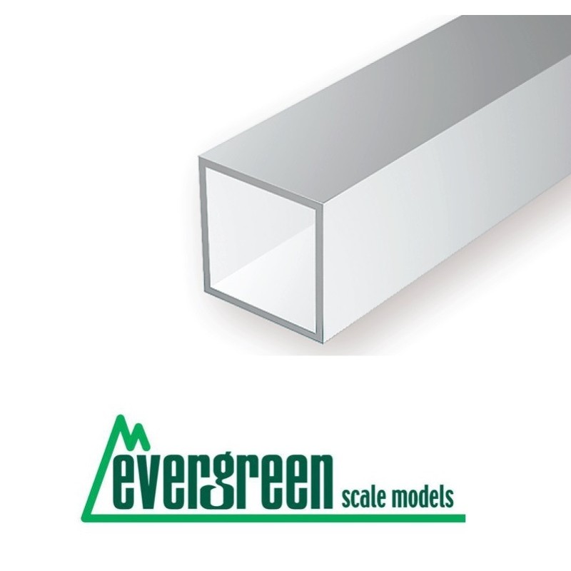 2 Tubos cuadrados de estireno 6.30 mm EVERGREEN 254