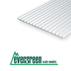 1 Plancha estriada en U de estireno 1.80 mm EVERGREEN 4542