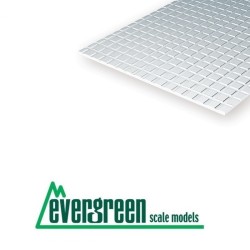 1 Plancha de estireno azulejos, grabado de 1,6 x 1,6 mm EVERGREEN 4501
