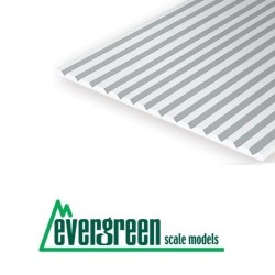 1 Plancha de estireno imitación metal corrugado de 3.20 mm EVERGREEN 4530