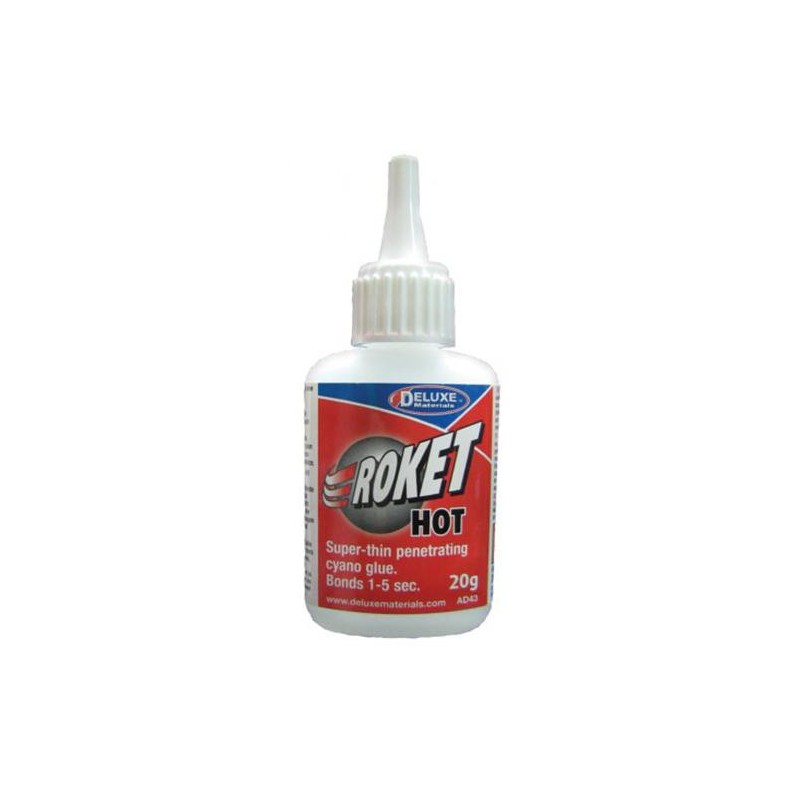 Pegamento cianocrilato Roket Hot AD43 Deluxe Materials