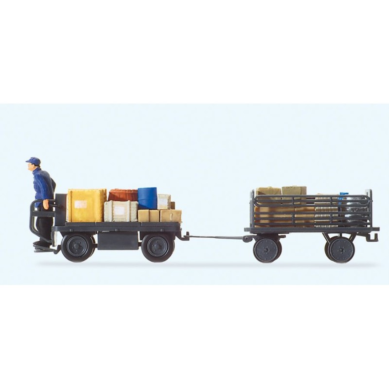 Transportista con remolque 10256 Preiser Escala H0