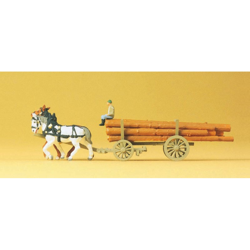 Carro con caballos y figuras 79477 PREISER Escala N