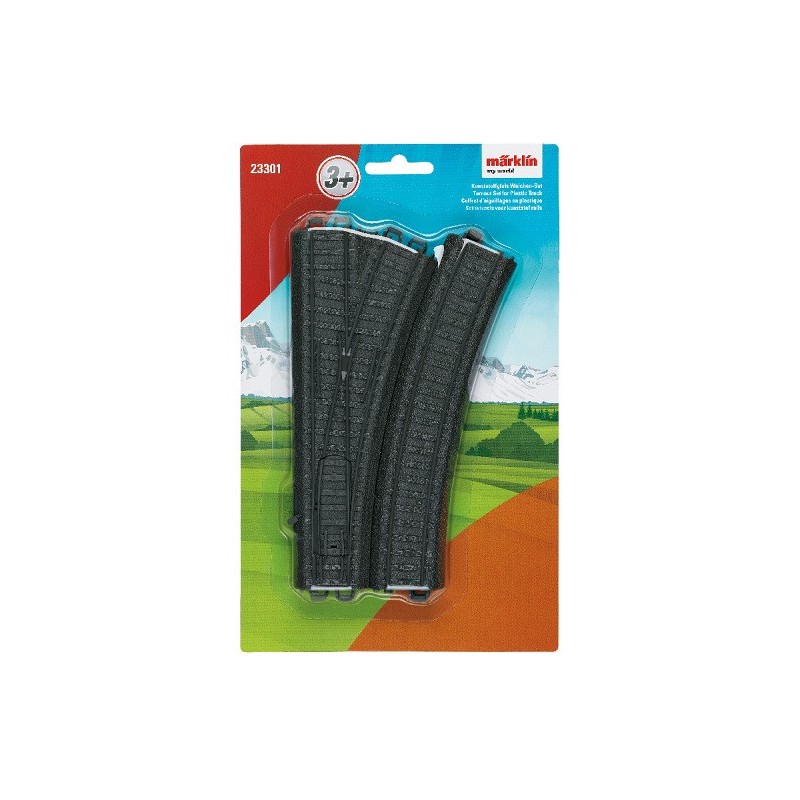 2 desvios con 2 curvas compensatorias Marklin My Wold 23301 Escala H0