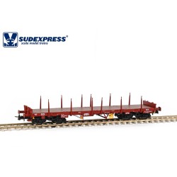 Vagón plataforma Medway Sgs con teleros S0454017 Sudexpress Escala H0