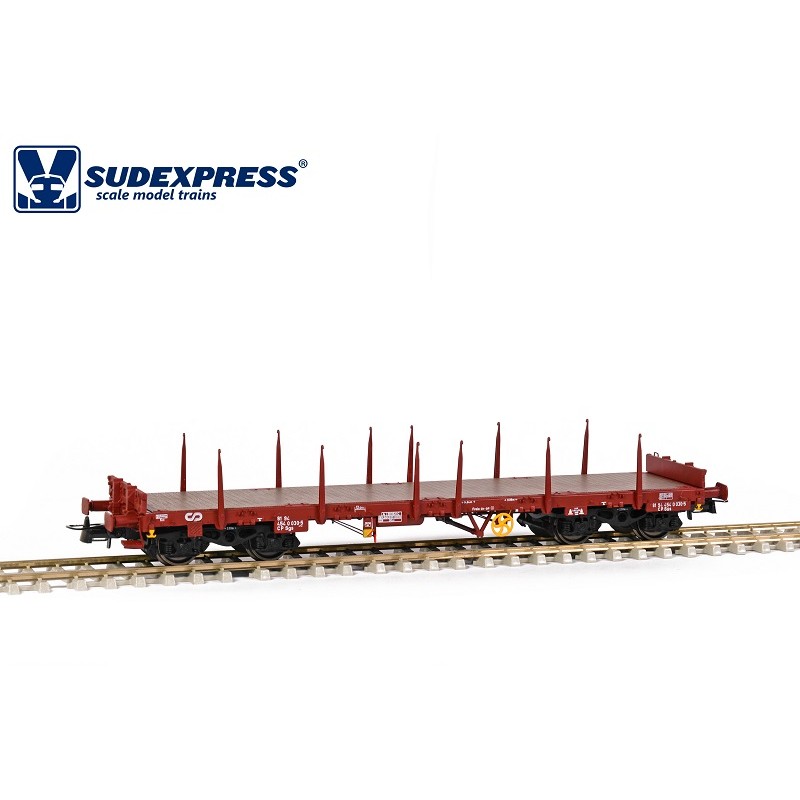 Vagón plataforma Medway Sgs con teleros S0454017 Sudexpress Escala H0