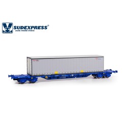 Vagón portacontenedor Sgnss Comsa Cimar SUCM03717 Sudexpress Escala H0