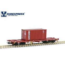 Vagón portacontenedores CP Sgmms Tiphook S450066 Sudexpress Escala H0