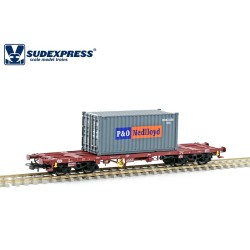 Vagón portacontenedores CP Sgmms S450079 Sudexpress Escala H0