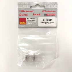 Eje con ruedas, engranaje y aro DC ER6835 para 353/354 Talgo Electrotren Escala H0