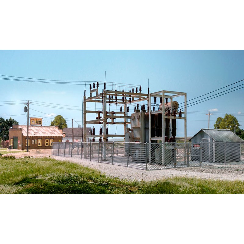 Subestación eléctrica, montada US2253 Woodland Scenics Escala N