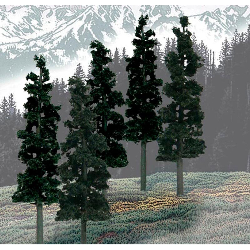 33 coníferas de 6,3 a 10,1 cm TR1580 Woodland Scenics