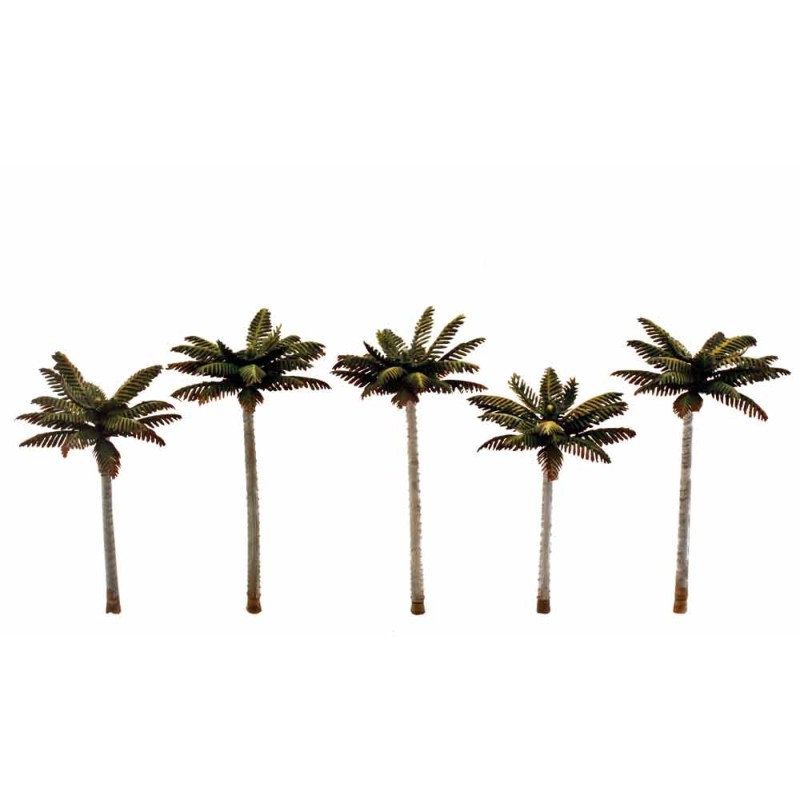 5 palmeras de 7,6 a 9,2 cm TR3597 Woodland Scenics