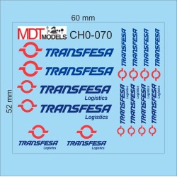 14 calcas de logotipos Transfesa CH0-070 MDT Models Escala H0