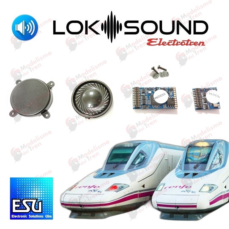 Set decoders sonido ESU Loksound + FX 21 pins para AVE "Pato" S102/112 Electrotren Escala H0