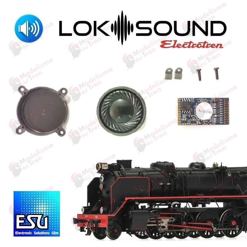 Decoder sonido ESU Loksound 21 pins para locomotora Mikado "Carbón" Electrotren Escala H0