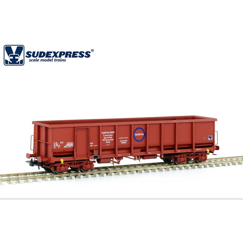 Vagón Fas, Transfesa, de bordes altos S067033 Sudexpress Escala H0