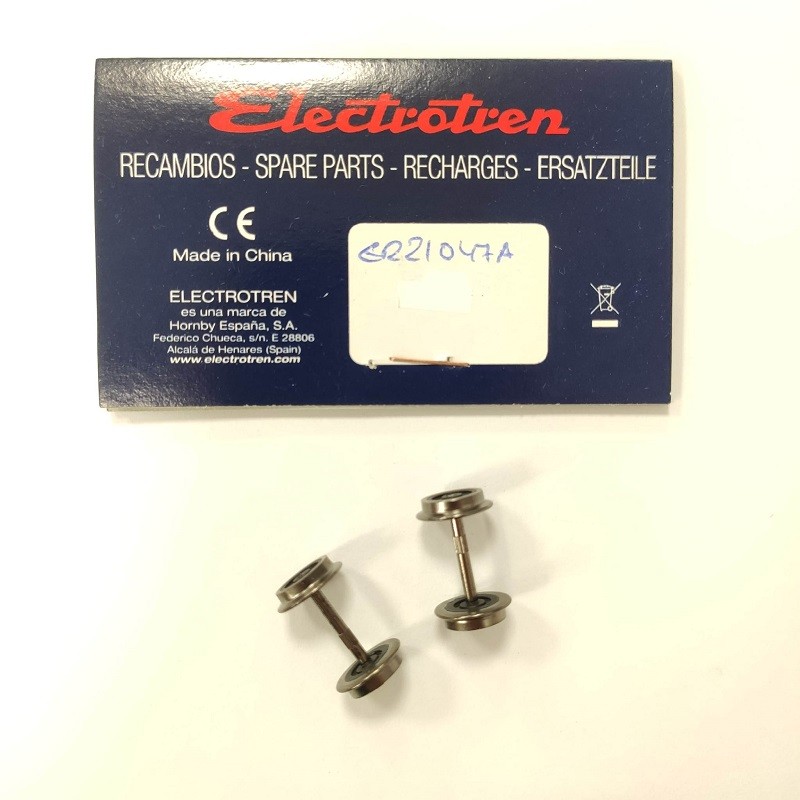Set 2 ruedas sin engranaje DC ER21047A para automotor "ABJ" Renfe Electrotren Escala H0