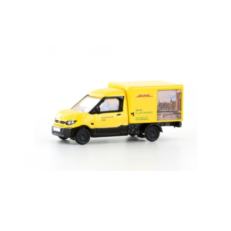 Furgoneta eléctrica de reparto DHL Hamburgo LC4555 Lemke Minis Escala N
