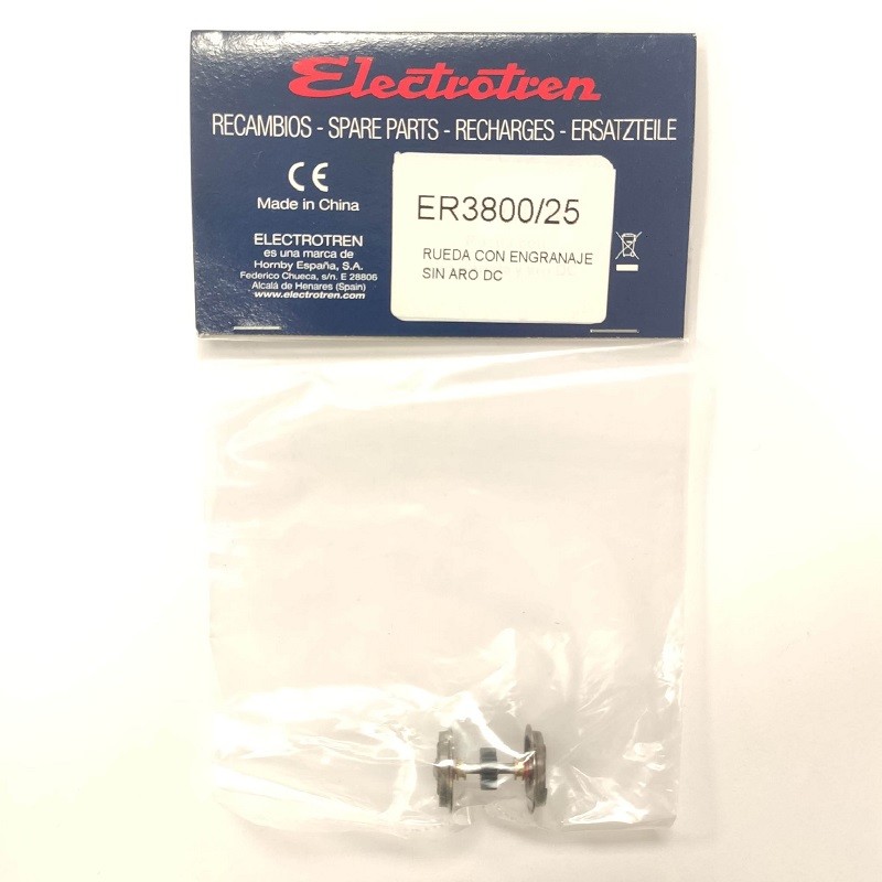 Rueda con engranaje sin aro DC ER3800/25 para locomotora 303 Electrotren Escala H0
