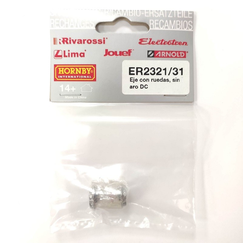 Eje con ruedas, sin aro DC ER2321/31 para locomotora 352 Electrotren Escala H0