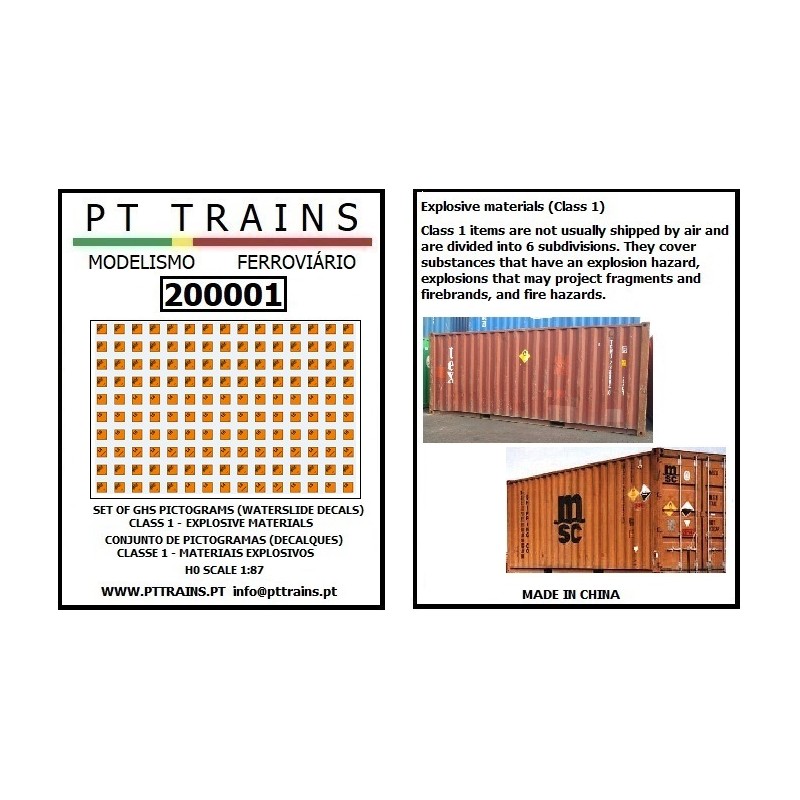 150 calcas indicativos material explosivo 200001 PT Trains Escala H0