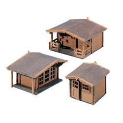 3 casetas de madera 130208 Faller HO