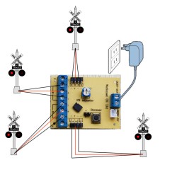 Modulo para alternar luces de paso a nivel con regulador LED maquetas tren