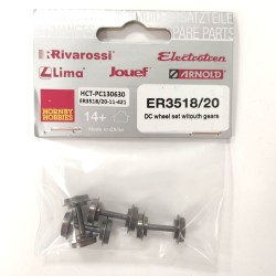Set 4 ejes sin aro DC ER3518/20 para AVE S-100 Electrotren Escala H0