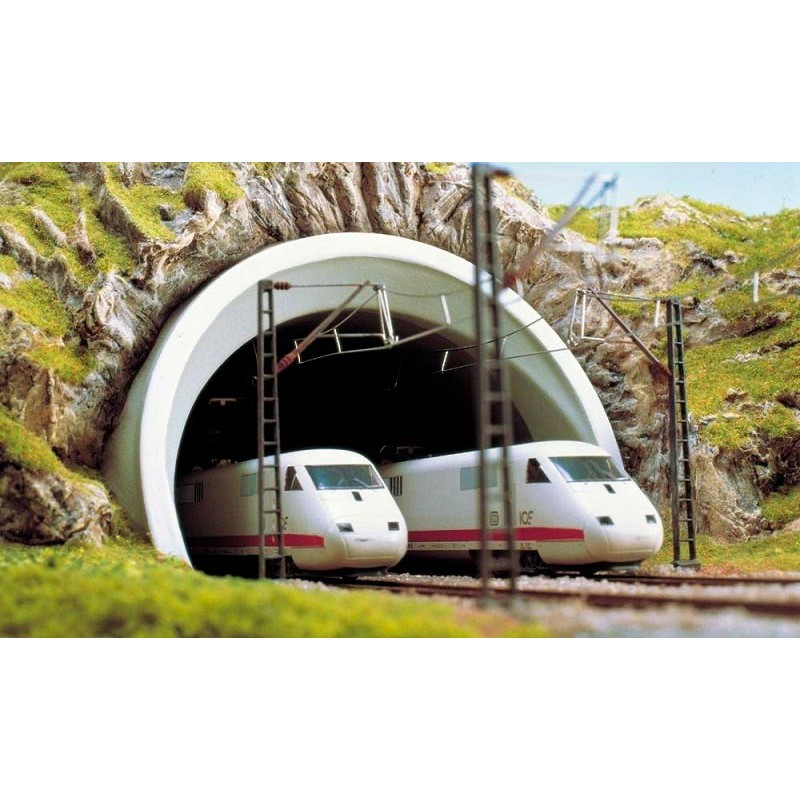 Boca de tunel moderna, 2 vias, 7021 Busch Escala H0