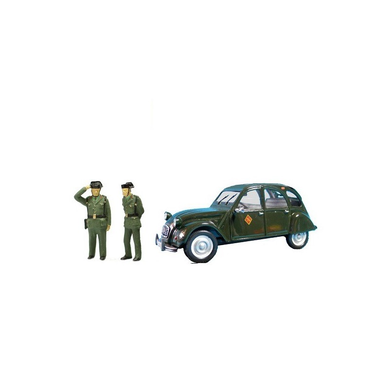Guardia civil de tráfico con Citroën 2CV 4275 ANESTE Escala H0