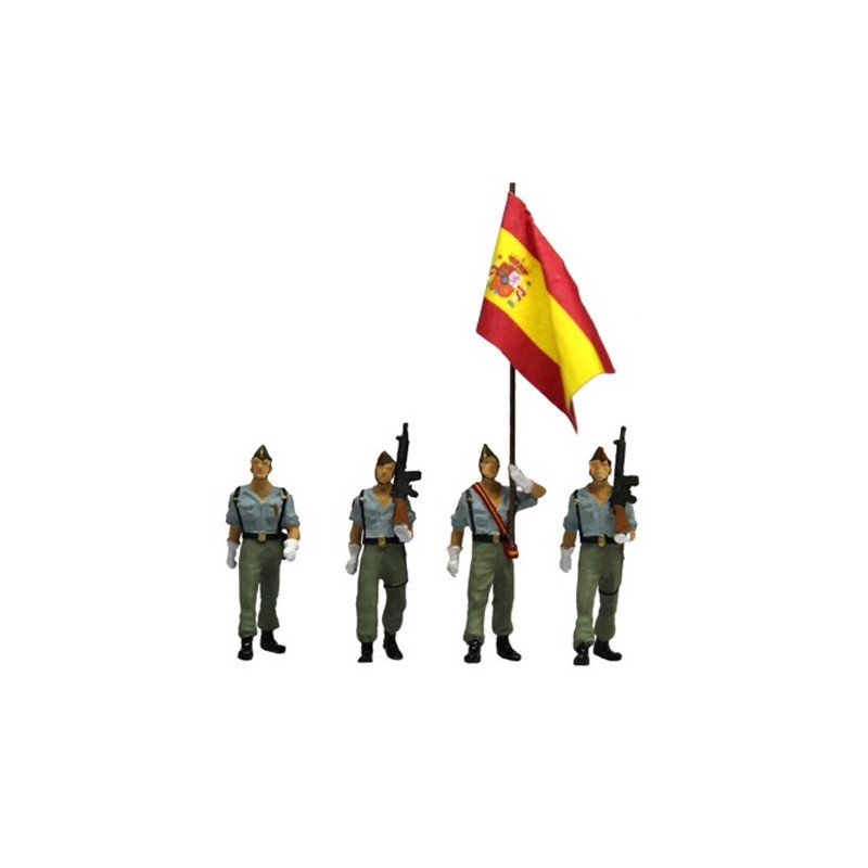 Legionarios con bandera desfilando 4531 Aneste Escala H0