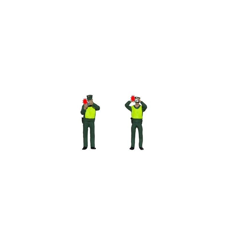Guardia civil atestados fotografiando con luz funcional 4600 ANESTE Escala H0