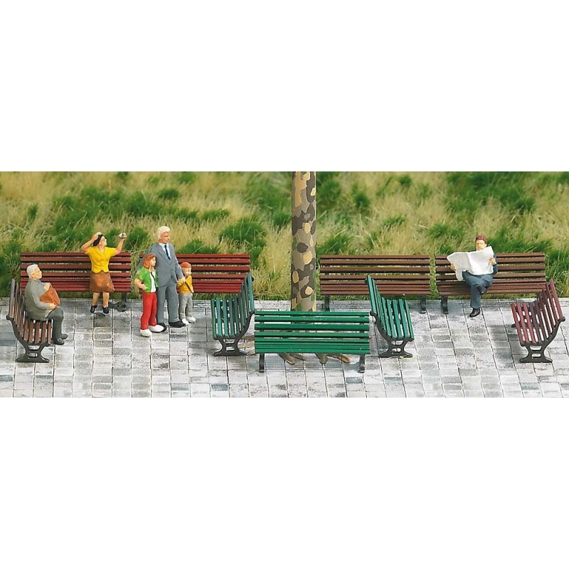 12 bancos para parque 1149 Busch Escala H0