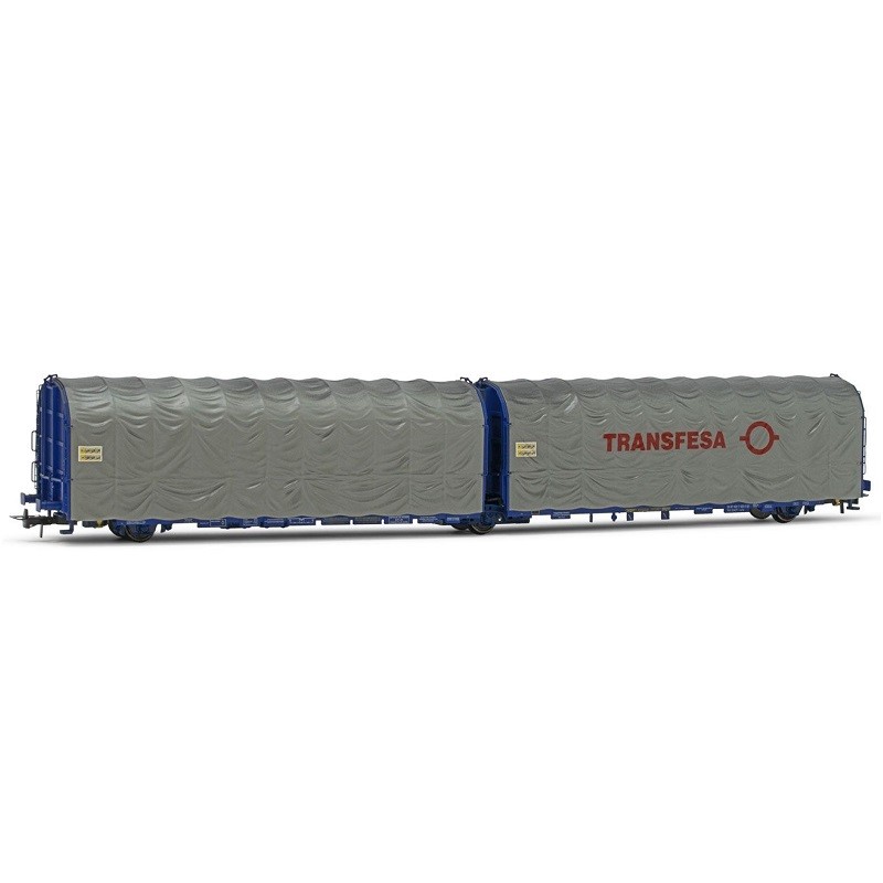 Vagón doble 3 ejes Lails Transfesa HE6043 Electrotren Escala H0