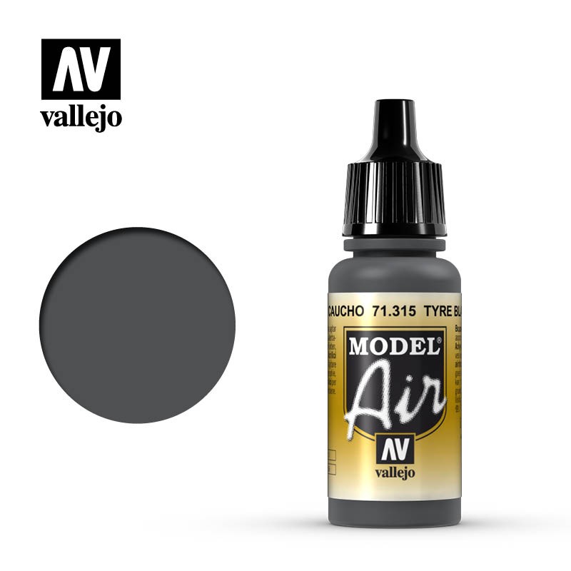 Pintura Acrílica Negro Caucho 71315 Vallejo Model Air