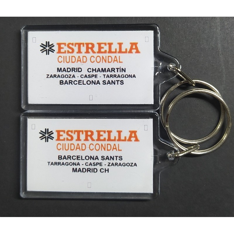 Llavero placa destino "Estrella Ciudad Condal" (Madrid - Barcelona) LLV003 MDT Models