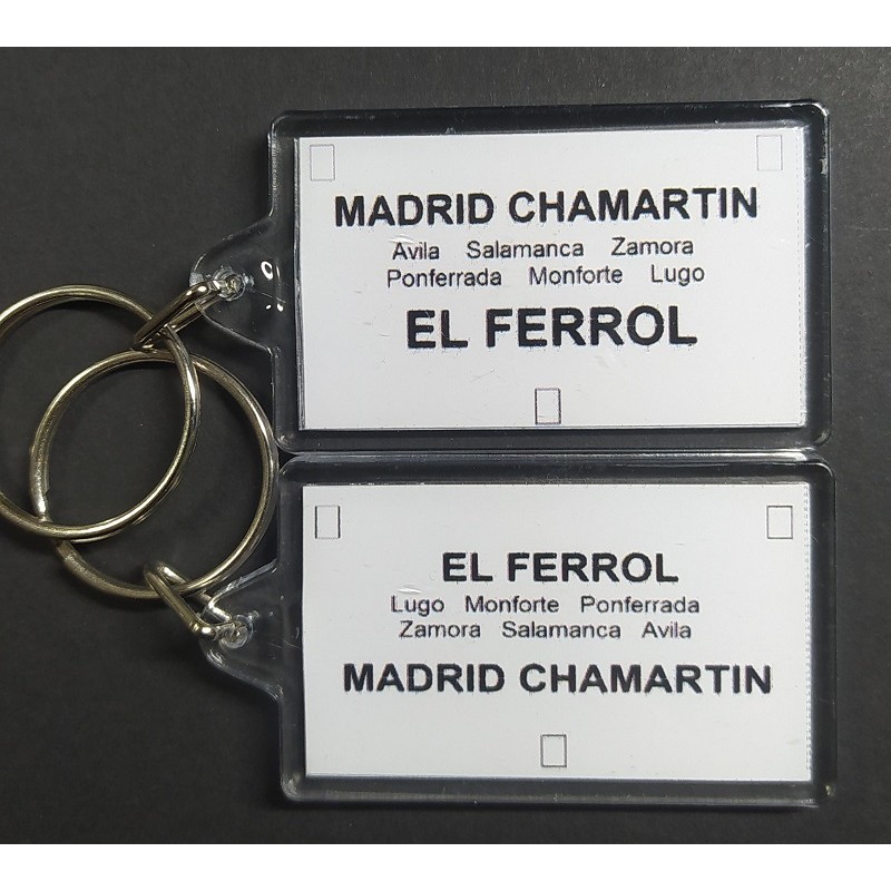 Llavero placa destino "Expreso Ferrol - Madrid" LLV007 MDT Models