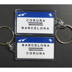 Llavero placa destino GL "Coruña - Barcelona" LLV008 MDT Models